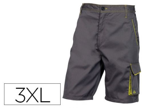 Bermuda deltaplus com cintura ajustavel e 5 bolsos cor cinza-verde tamanho xxl , Deltaplus , 75784 , 3295249289942